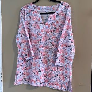 Simply Emma Pink Flamingo Print Blouse
